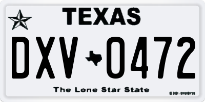TX license plate DXV0472
