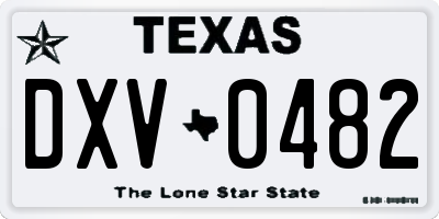 TX license plate DXV0482