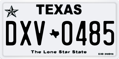 TX license plate DXV0485