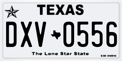 TX license plate DXV0556