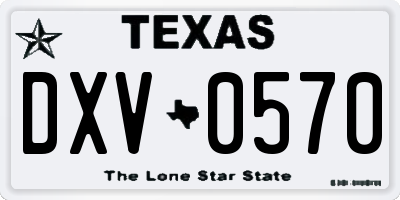 TX license plate DXV0570