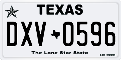 TX license plate DXV0596