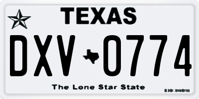 TX license plate DXV0774