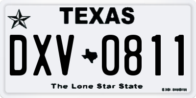 TX license plate DXV0811