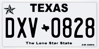 TX license plate DXV0828