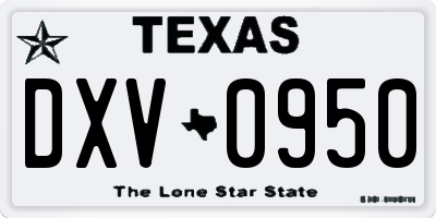 TX license plate DXV0950