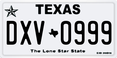 TX license plate DXV0999