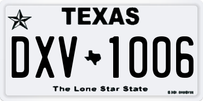 TX license plate DXV1006