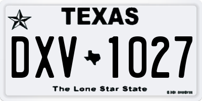 TX license plate DXV1027