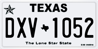 TX license plate DXV1052