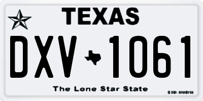 TX license plate DXV1061