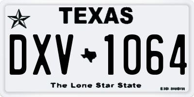 TX license plate DXV1064