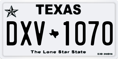 TX license plate DXV1070