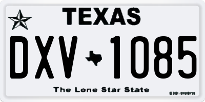 TX license plate DXV1085