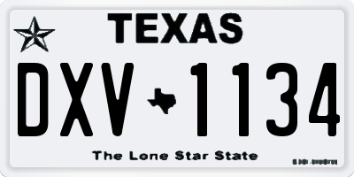 TX license plate DXV1134