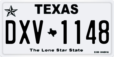 TX license plate DXV1148