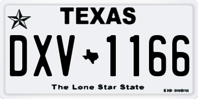 TX license plate DXV1166