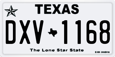 TX license plate DXV1168