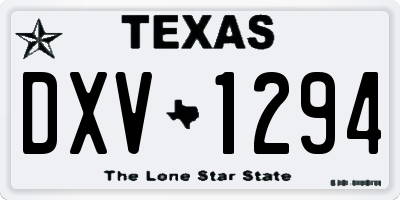 TX license plate DXV1294
