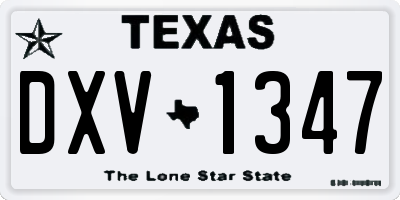 TX license plate DXV1347