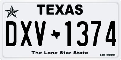 TX license plate DXV1374