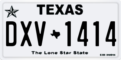 TX license plate DXV1414