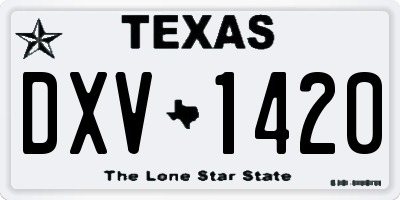 TX license plate DXV1420