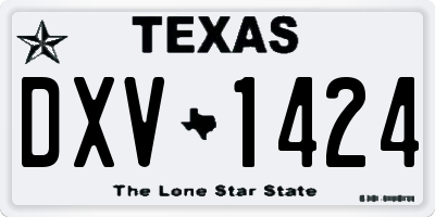 TX license plate DXV1424