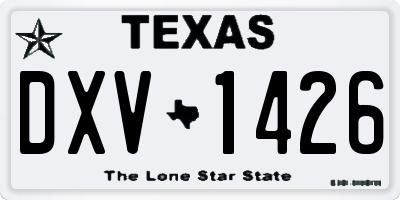 TX license plate DXV1426
