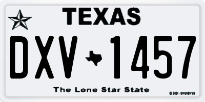 TX license plate DXV1457