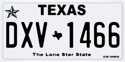 TX license plate DXV1466