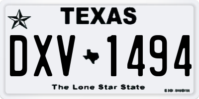 TX license plate DXV1494