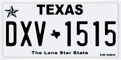 TX license plate DXV1515