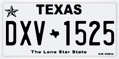 TX license plate DXV1525