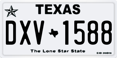 TX license plate DXV1588