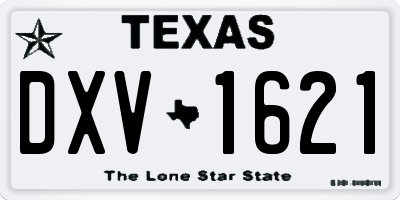 TX license plate DXV1621