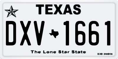 TX license plate DXV1661
