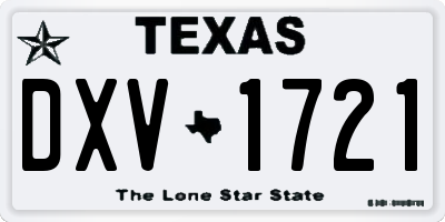 TX license plate DXV1721