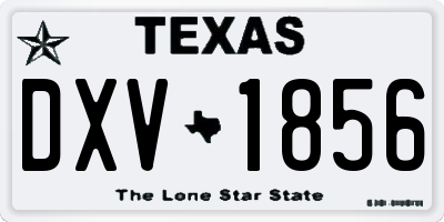 TX license plate DXV1856