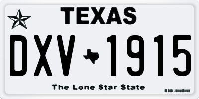 TX license plate DXV1915