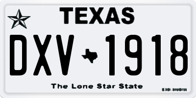 TX license plate DXV1918