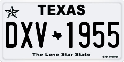 TX license plate DXV1955