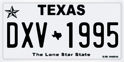 TX license plate DXV1995