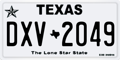 TX license plate DXV2049