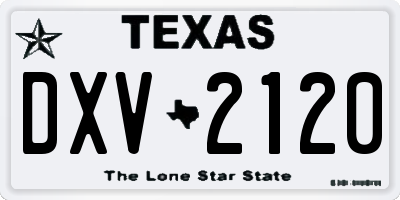 TX license plate DXV2120