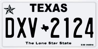 TX license plate DXV2124