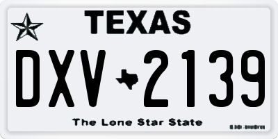 TX license plate DXV2139