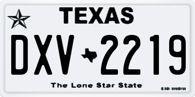 TX license plate DXV2219