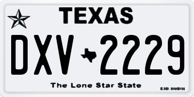 TX license plate DXV2229