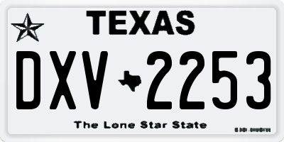 TX license plate DXV2253